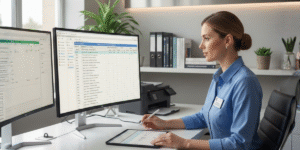 Medical billing specialist reviewing charts and software to learn how to select correct CPT codes accurately in 2025