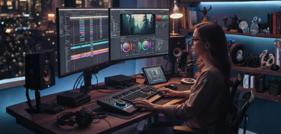 BLOG IMAGE (36) Common video editing mistakes shown on a professional video editing timeline with poor cuts and audio issues.