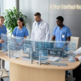 Future of medical staffing in healthcare showing modern healthcare professionals working together at May Medical Solutions